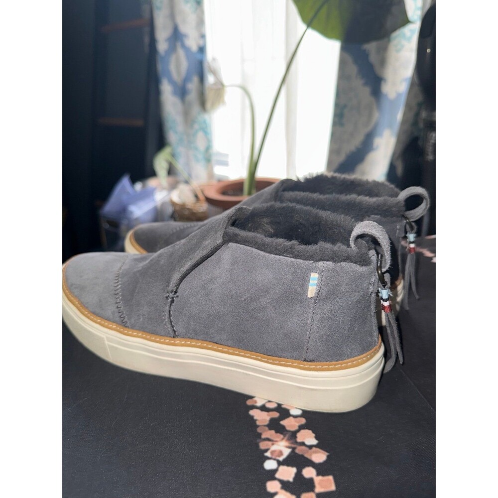 TOMS Women's Paxton Suede Slip-On shoes in a forged iron grey colors